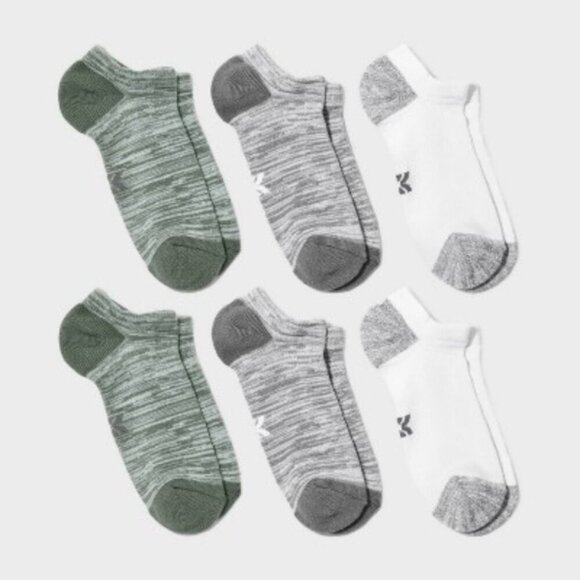 all in motion Other - Kids' All In Motion No Show Socks 6-Pack | Size L (3-7) | Green Gray White